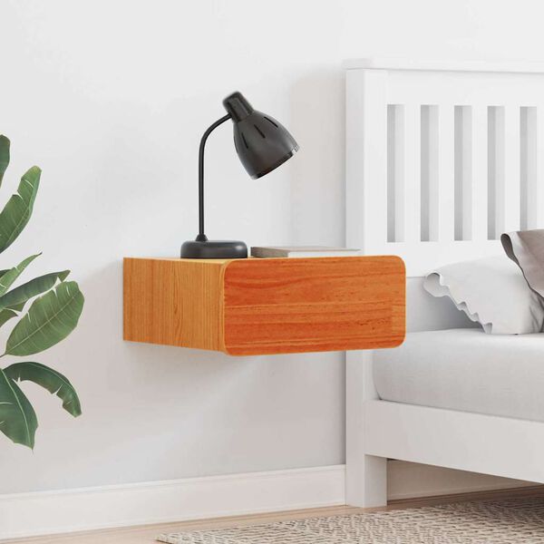 vidaXL Нощно шкафче 2 pcs Кафяво с восъчно покритие 39 x 34 x 16,5 см