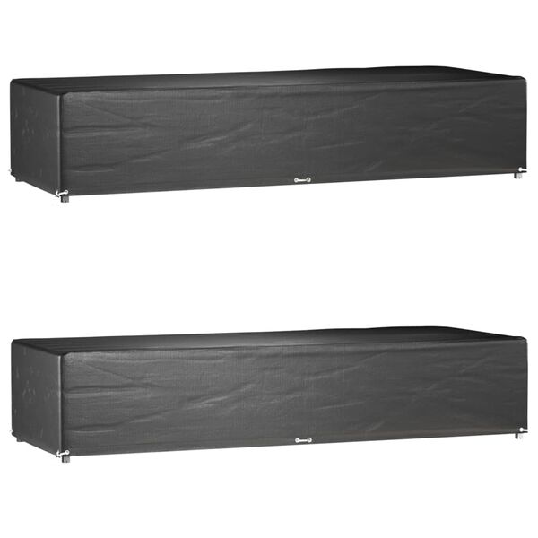 vidaXL Покривала за шезлонги 2 бр 12 капси 205x75x40 см полиетилен