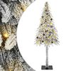 vidaXL Коледно дърво с 300 LED светодиода Бяло 210 cm ПЕ и стомана