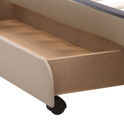 vidaXL Рамка за легло с чекмеджета капучино изкуствена кожа 160x200 cм