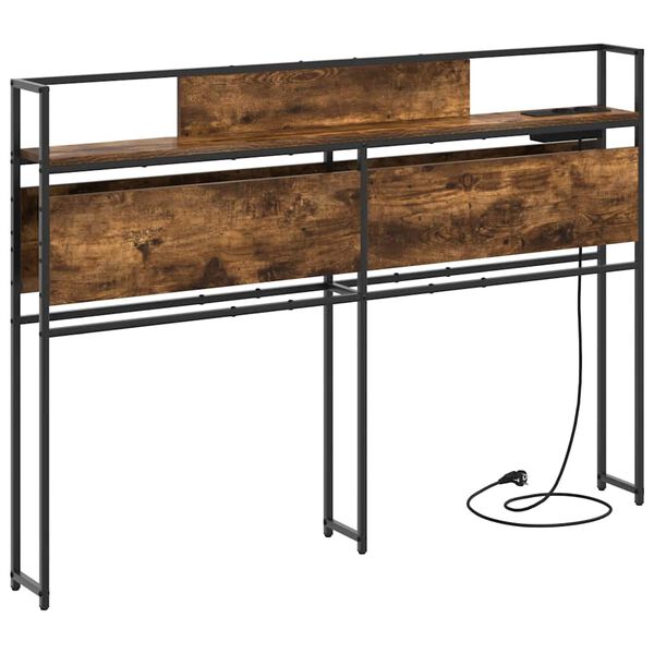 vidaXL Табла за съхранение с рафт Опушен дъб 135 cm Инженерно дърво