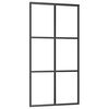 vidaXL Плъзгаща врата, ESG стъкло и алуминий, 102x205 см, черна