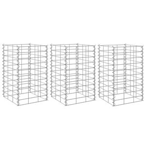 vidaXL Габиони повдигнати лехи, 3 бр, 30x30x50 см, желязо
