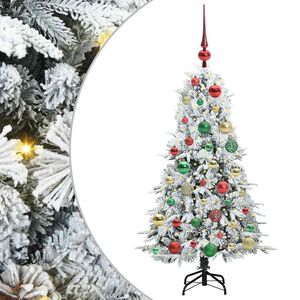 vidaXL Изкуствено коледно дърво с хингед Бяло 120 cm PE и PVC