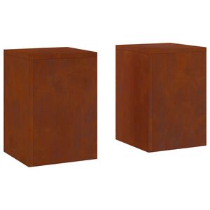 vidaXL Стойка за растения 2 pcs Ръждясало 24 x 24 x 35 см