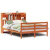 vidaXL Легло с етажерка за книги, без матрак, 150x200 см, бор масив