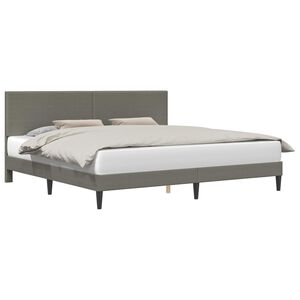 vidaXL Рамка за легло Светлосиво 200 x 200 cm Кордюрова тъкан