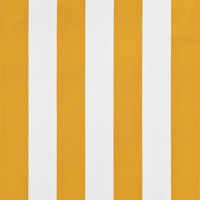 vidaXL Сенник с падащо рамо, 100x150 см, жълто и бяло