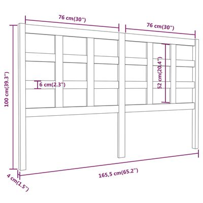 vidaXL Горна табла за легло, 165,5x4x100 см, бор масив