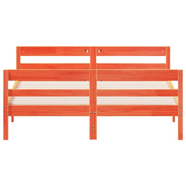 vidaXL Рамка за легло без матрак, восъчнокафяв, 120x200 см, бор масив
