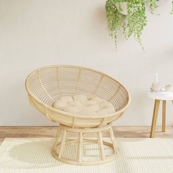 vidaXL Кръгла възглавница бежова &Oslash; 60 x11 см Оксфорд плат