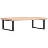 vidaXL Стенен рафт за мивка, стомана и масивно дърво дъб