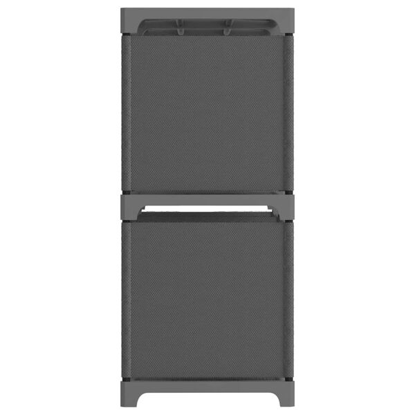 vidaXL Рафт с 5 кубични отделения, сив, 103x30x72,5 см, плат