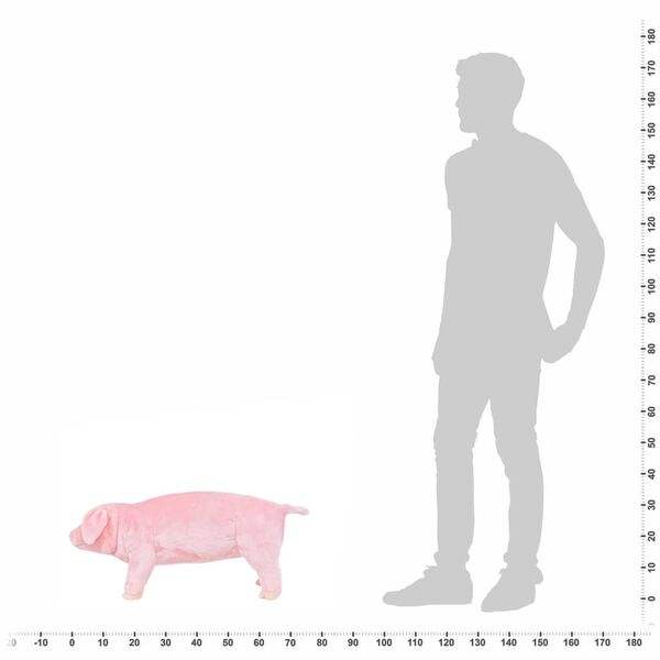 vidaXL Плюшено прасенце за яздене розово XXL