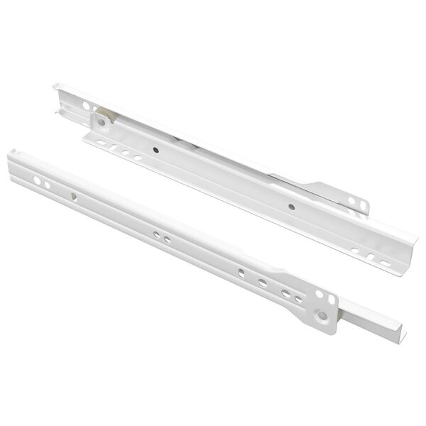 vidaXL Плъзгач за чекмедже 2 pcs Бяло 250 mm Стомана