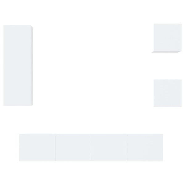 vidaXL Комплект ТВ шкафове от 5 части инженерно дърво Бял гланц