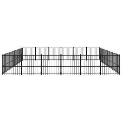 vidaXL Дворна клетка за кучета, стомана, 45,16 м²