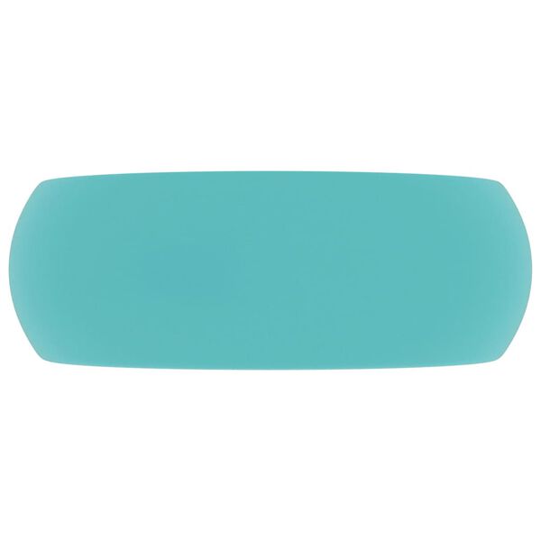 vidaXL Луксозна кръгла мивка, матово светлозелена, 40x15 см, керамика