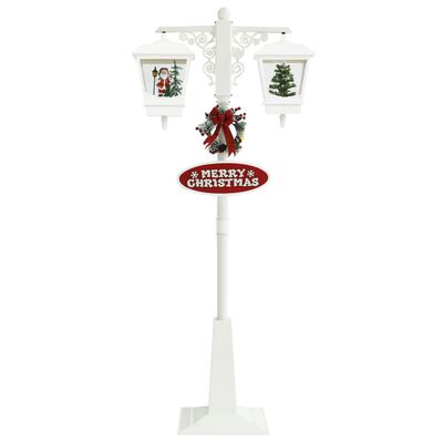 vidaXL Улична лампа с Дядо Коледа, бяло и червено, 81x40x188 см, PVC