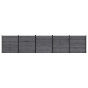 vidaXL Комплект ограда 5 pcs 872 x 186 cm WPC и алуминий Сиво