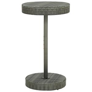vidaXL Градинска маса, сива, 60,5x106 cм, полиратан