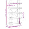 vidaXL Библиотека 5 рафта кафяв дъб 100x33x180,5 см инженерно дърво