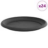 vidaXL Кръгъл поднос за цветя 24 pcs Черно &Oslash; 27 x 2,5 см Пластмаса