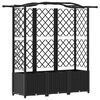 vidaXL Повдигнато легло с решетка и покривка Черно 163 x 40 x 138 см