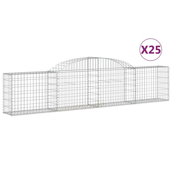 vidaXL Габионни кошници арка 25 бр 300x30x60/80 см поцинковано желязо