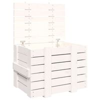vidaXL Кутия за съхранение, бяла, 58x40,5x42 см, борово дърво масив