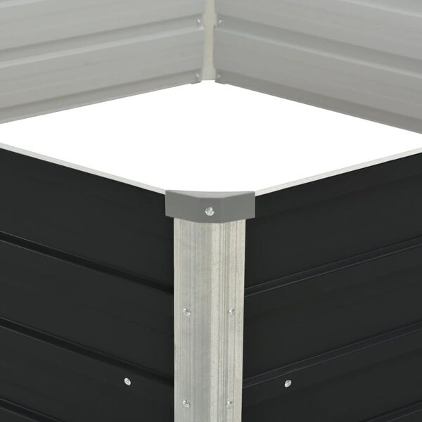 vidaXL Повдигната леха, антрацит, 129x129x45 см, поцинкована стомана