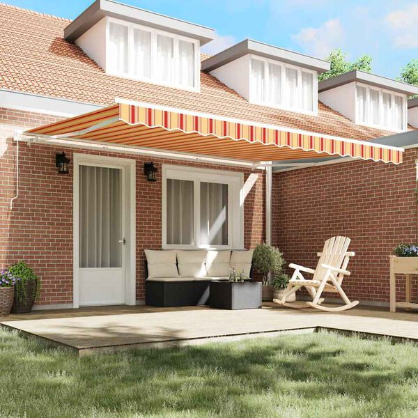 vidaXL Сенник Жълт и оранжев 450 x 350 x 165 см Полиестер