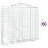 vidaXL Габионни кошници арка 6 бр 200x30x180/200 см поцинковано желязо