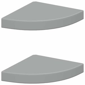 vidaXL Окачени ъглови рафтове, 2 бр, сиви, 25x25x3,8 см, МДФ