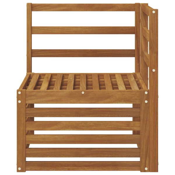 vidaXL Външен ъглов диван Солидно акациево дърво Естествен