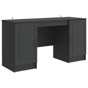 vidaXL Бюро Черно 142,5 x 50 x 75 см Инженерна дървесина
