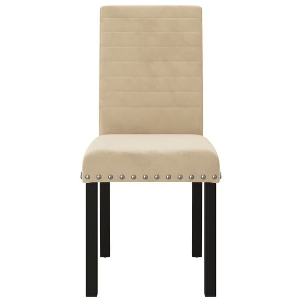 vidaXL Трапезни столове, 2 бр, кремави, кадифе
