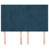 vidaXL Табла за легло, тъмносиня, 144x5x118/128 см, кадифе