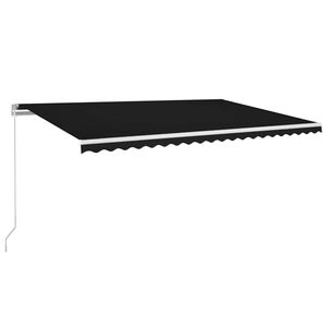 vidaXL Ръчно прибираща се тента с LED, 500x300 см, антрацит
