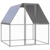 vidaXL Птичарник, сребрист и сив, 2x2x2 м, поцинкована стомана