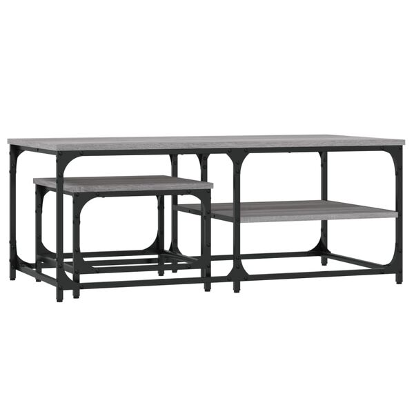 vidaXL Стифиращи кафе маси, 2 бр, сив сонома, инженерно дърво