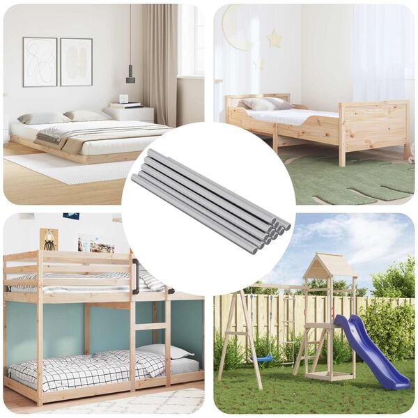 vidaXL Резбован род 900 pcs Сребрист Стомана