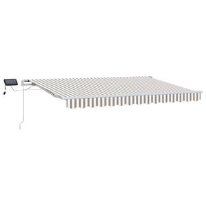 vidaXL Прибираща се тента Светлосив и бял 450 &times; 300 cm