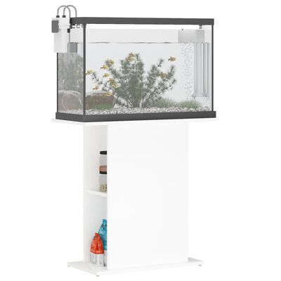 vidaXL Поставка за аквариум, бяла, 75x36x72,5 см, инженерно дърво