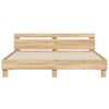 vidaXL Рамка за легло с табла и LED, дъб сонома, 160x200 см