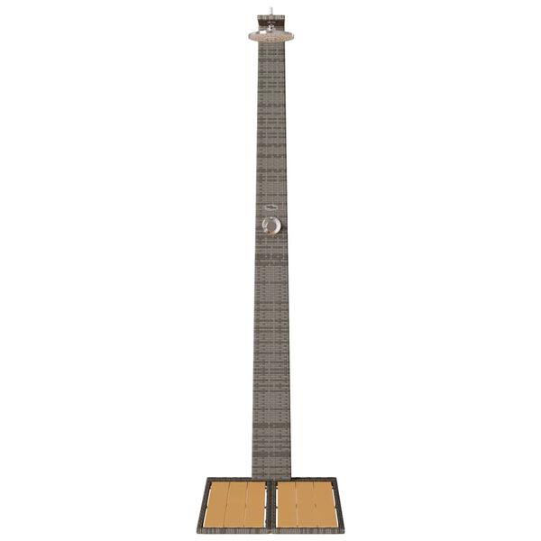 vidaXL Градински душ Сив 60 x 80 x 214 см Полиратан