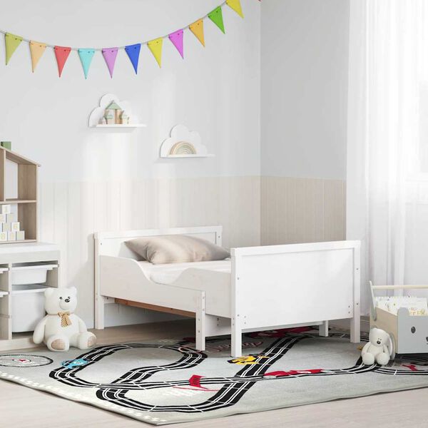 vidaXL Рамка за легло с матрак Бяло 80 x 200 cm Солидно борово дърво