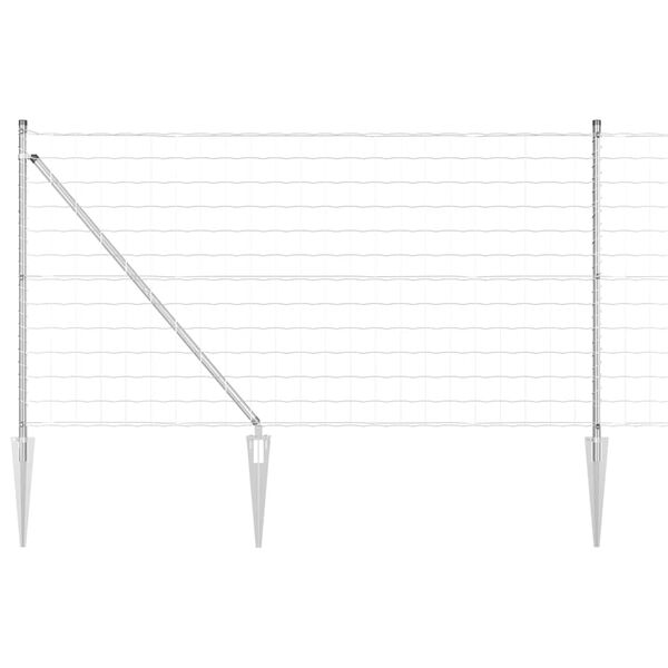 vidaXL Ограда с пост Сребрист 1 x 25 m Стомана