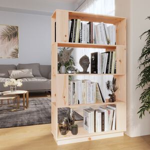 vidaXL Библиотека/разделител за стая, 80x25x132 см, бор масив
