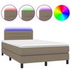 vidaXL Боксспринг легло с матрак и LED, таупе, 120x190 см, плат